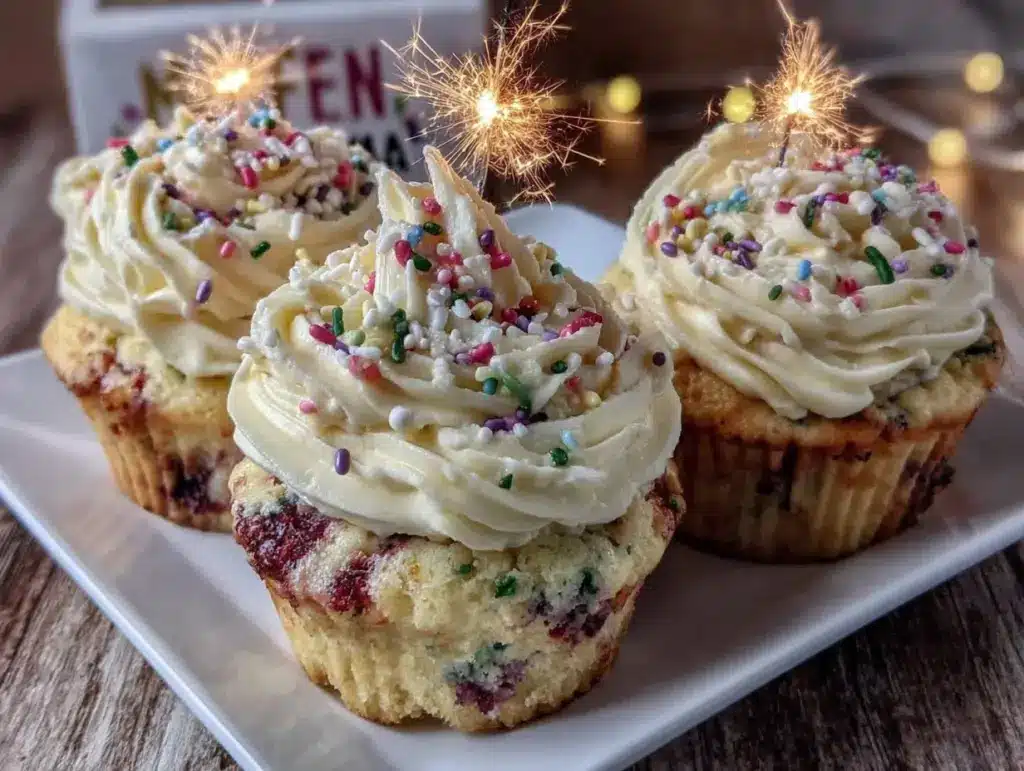 firework funfetti cupcakes - featured image