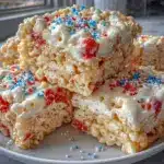 firework rice crispy treats - featured image