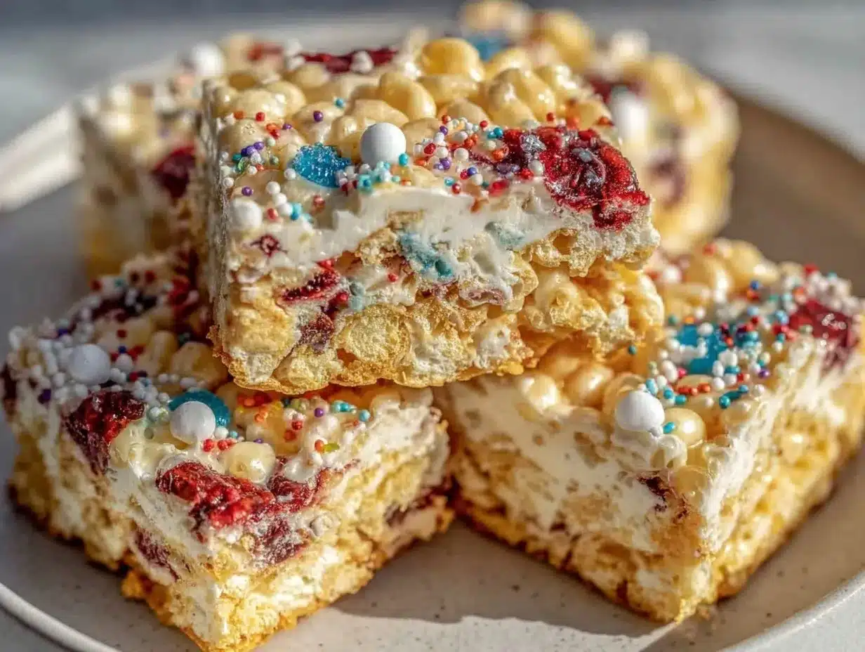 firework rice crispy treats preparation steps