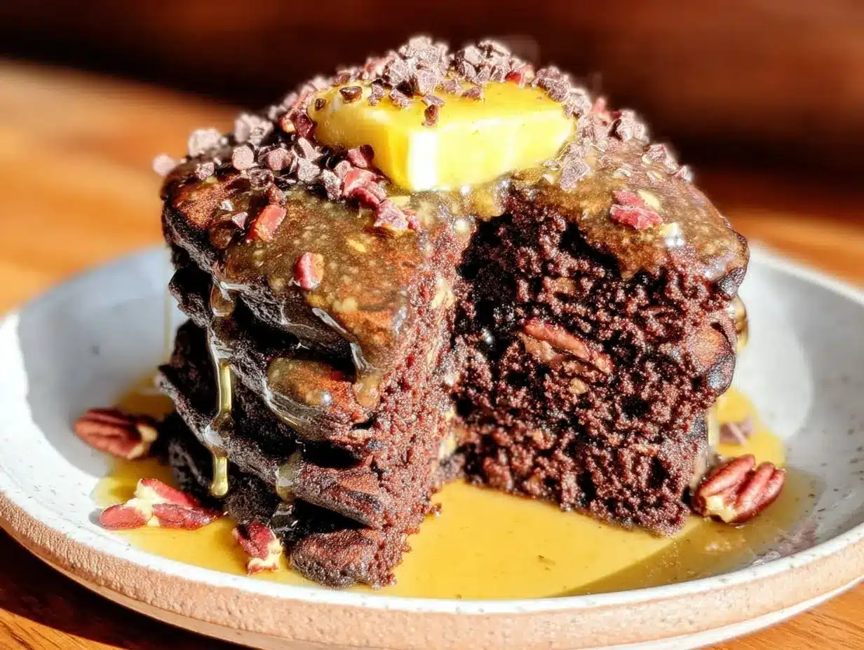 fluffy chocolate stout pancakes preparation steps
