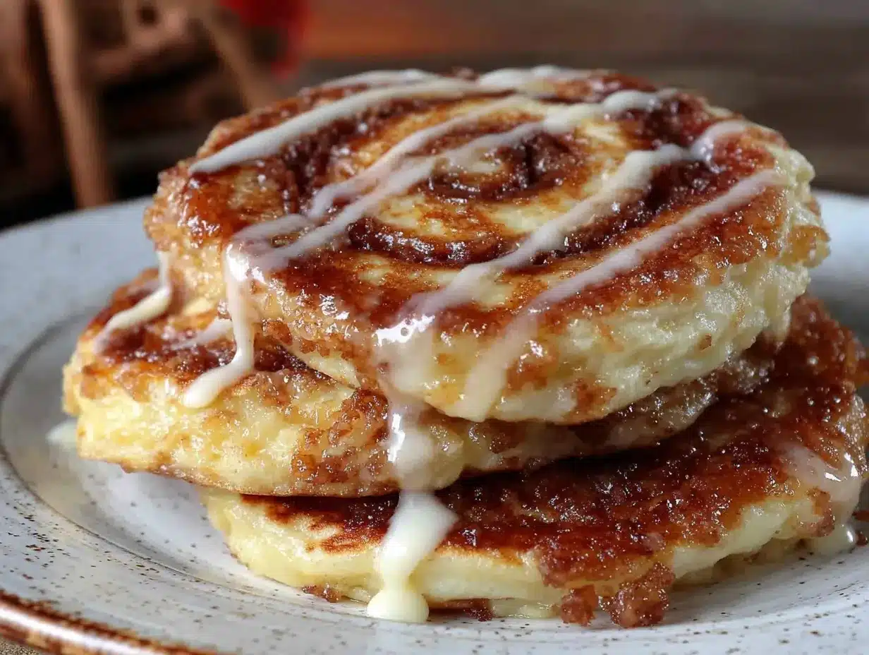 fluffy cinnamon roll pancakes preparation steps