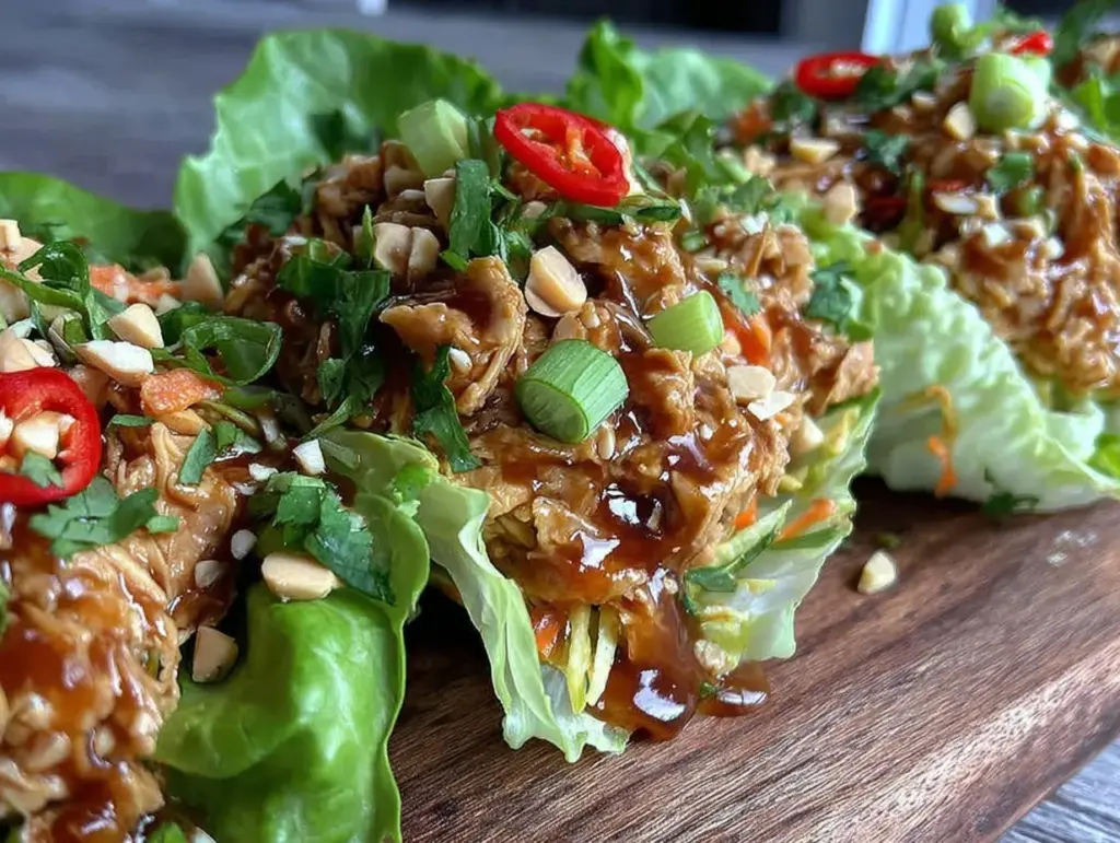 fresh asian chicken lettuce cups - featured image
