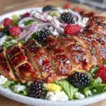 fresh blackberry balsamic grilled chicken salad - featured image