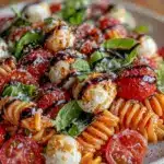 fresh caprese pasta salad - featured image