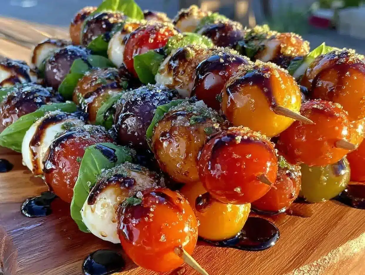 fresh caprese skewers preparation steps