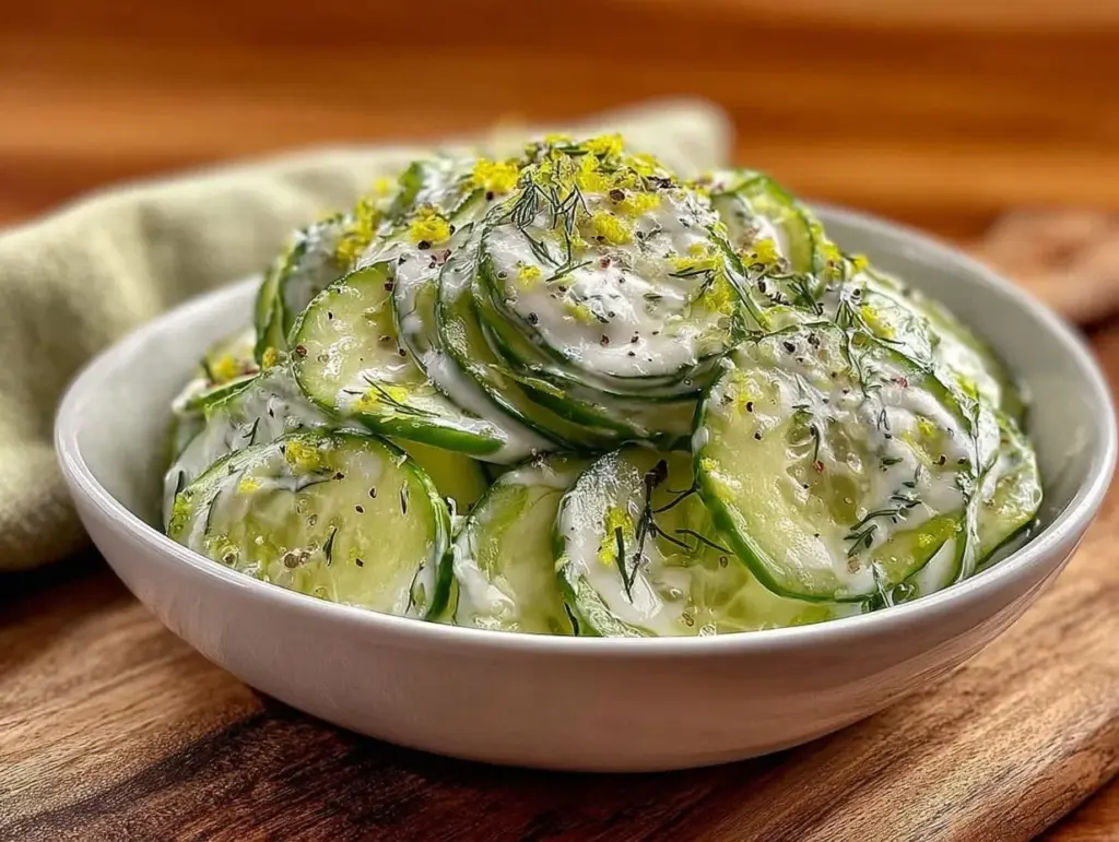 fresh cucumber dill salad - featured image