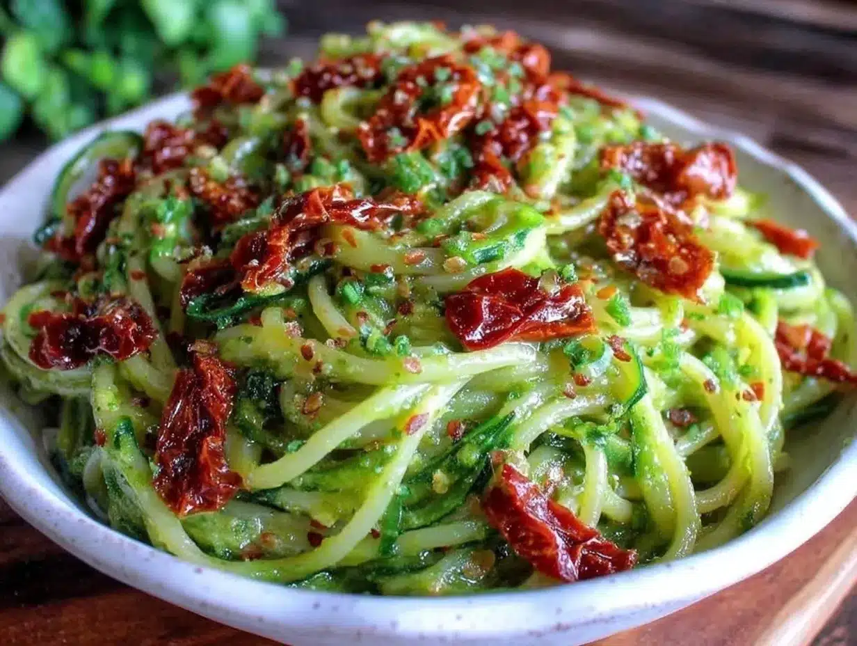 fresh garlic scape pesto pasta preparation steps