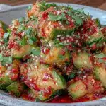 fresh gochugaru smashed cucumber salad - featured image