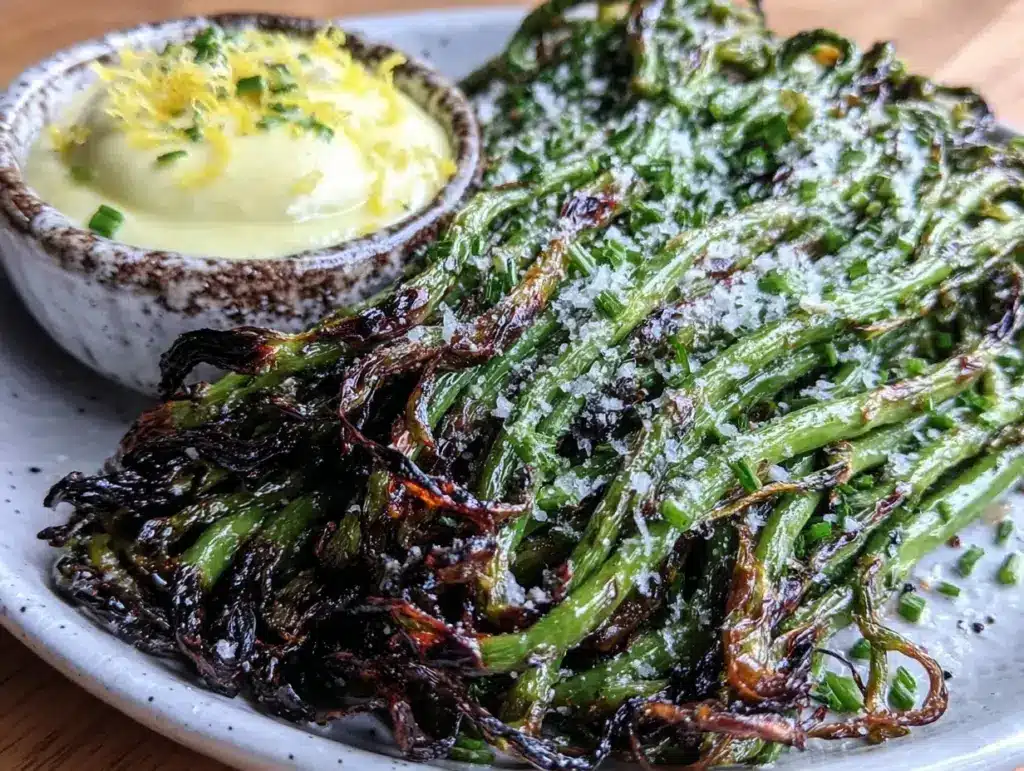 fresh grilled garlic scapes - featured image