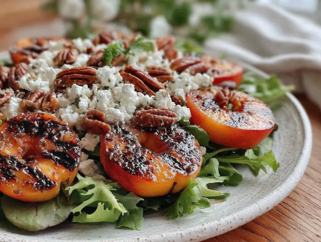 fresh grilled nectarine salad - featured image