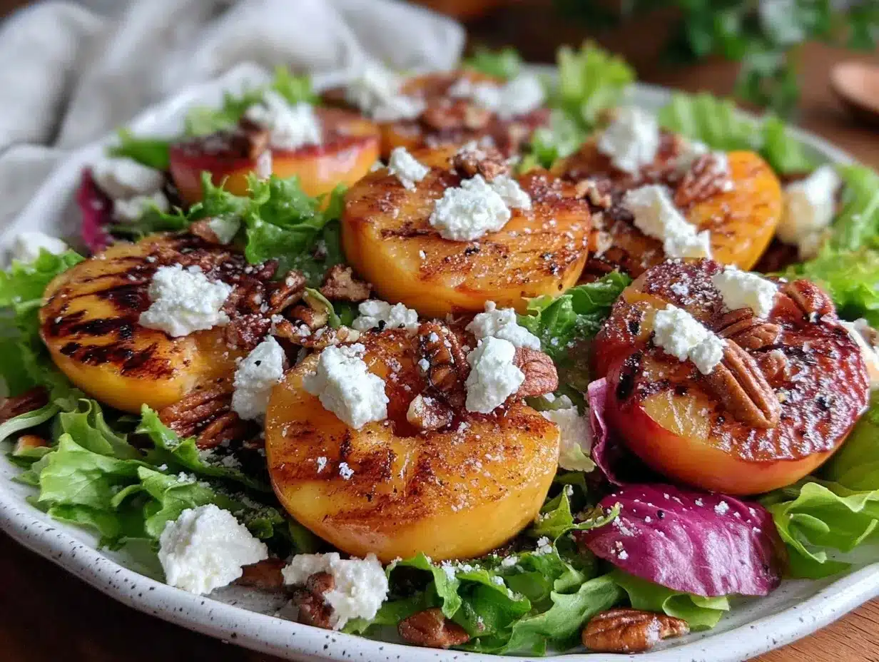fresh grilled nectarine salad preparation steps