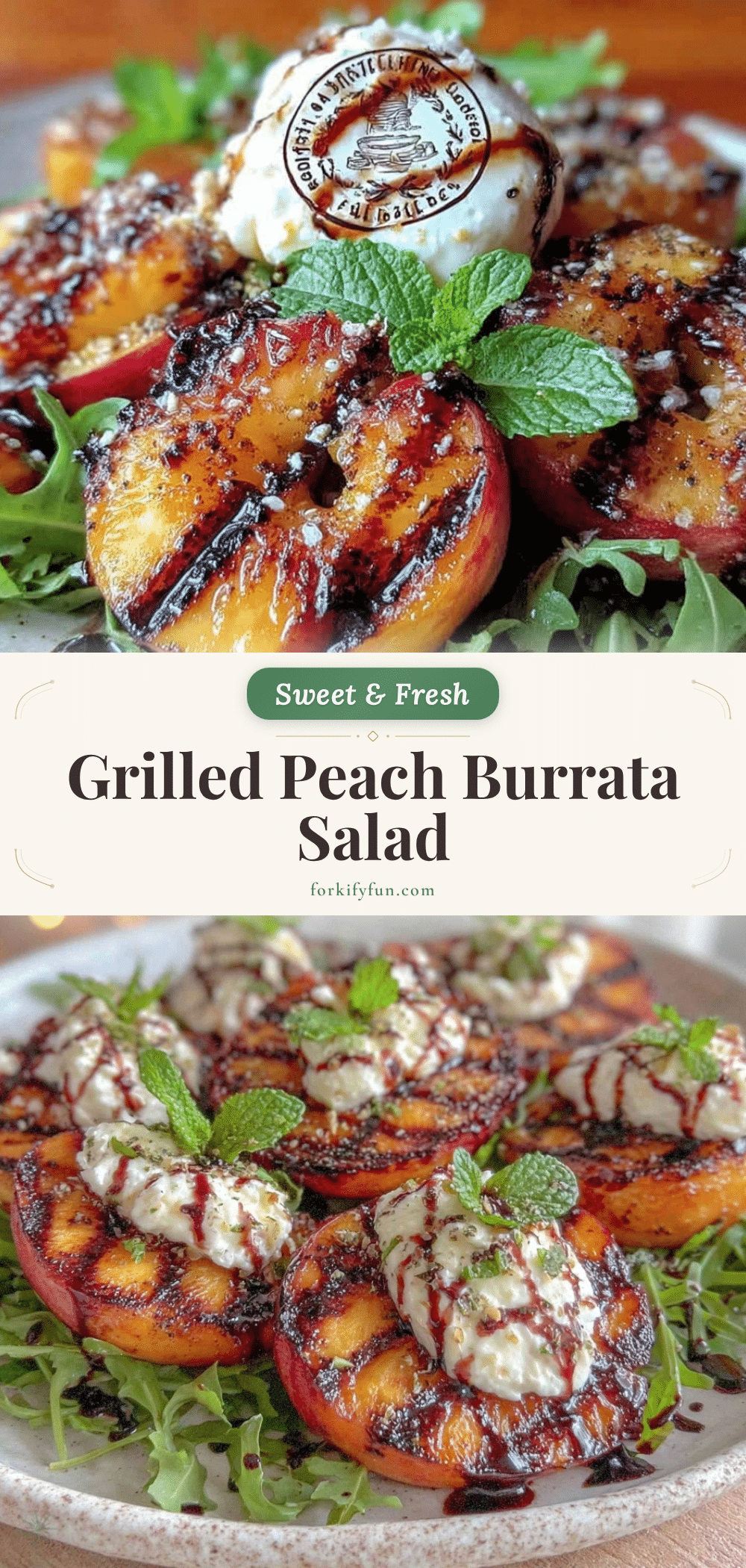 fresh grilled peach and burrata salad recipe