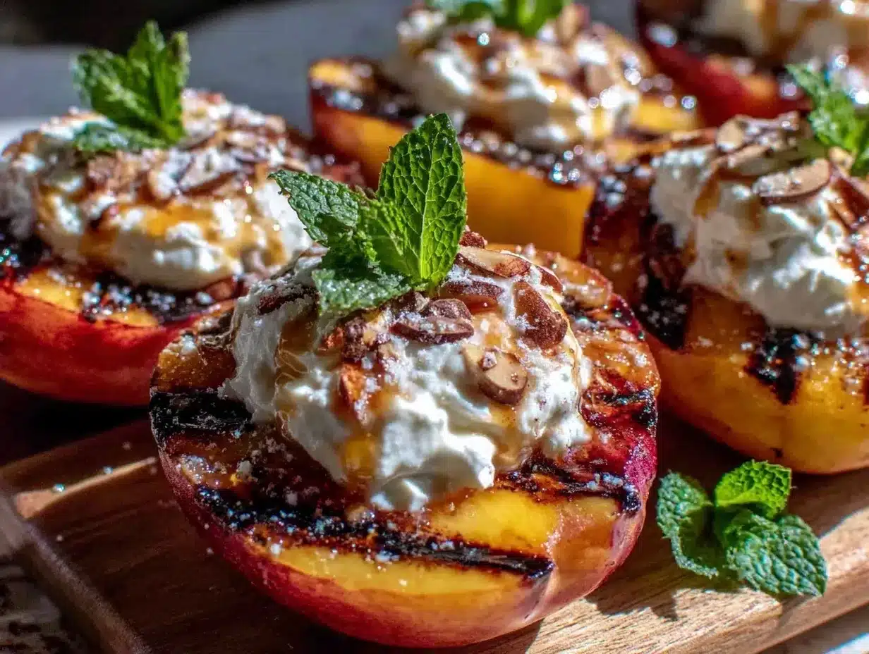 fresh grilled peaches preparation steps