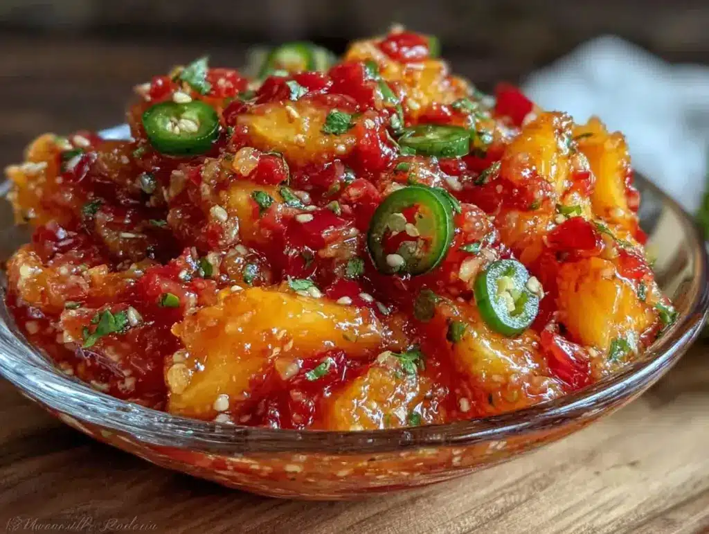 fresh healthy peach salsa - featured image