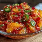 fresh healthy peach salsa - featured image