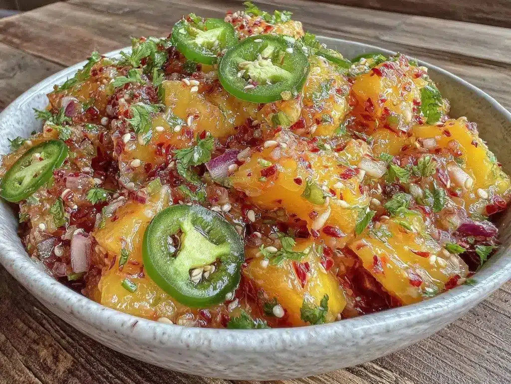 fresh healthy peach salsa - featured image