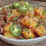 fresh healthy peach salsa - featured image