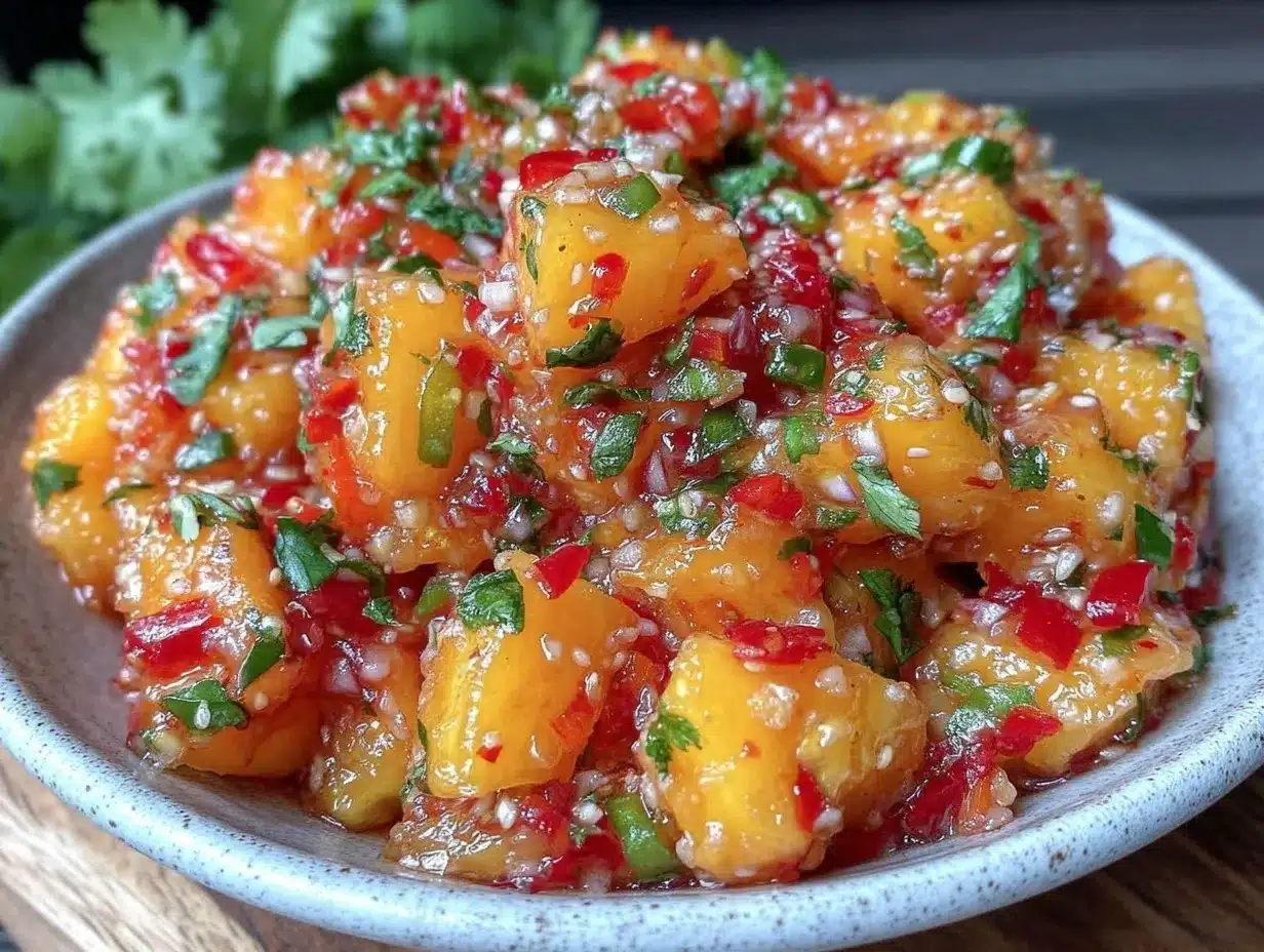 fresh healthy peach salsa preparation steps