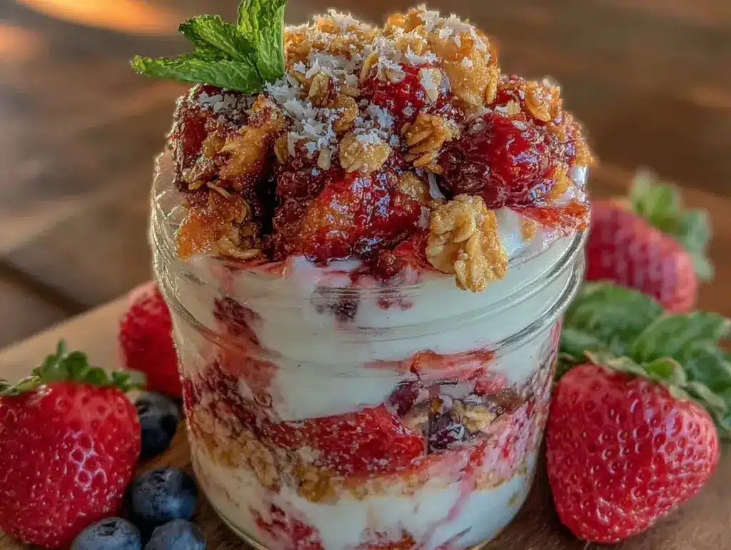 fresh patriotic yogurt parfaits - featured image