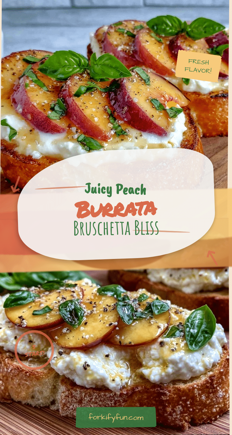 fresh peach burrata bruschetta recipe