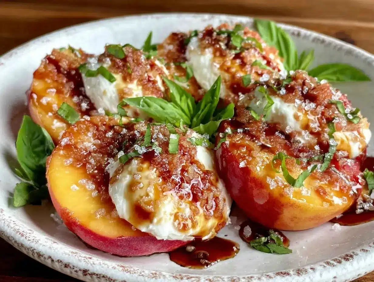 Fresh Peach Burrata Salad preparation steps