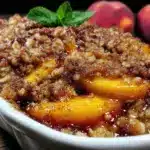 fresh peach crisp - featured image