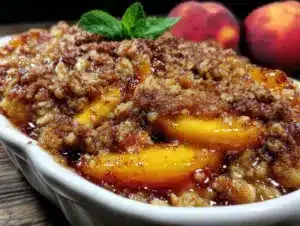 fresh peach crisp - featured image