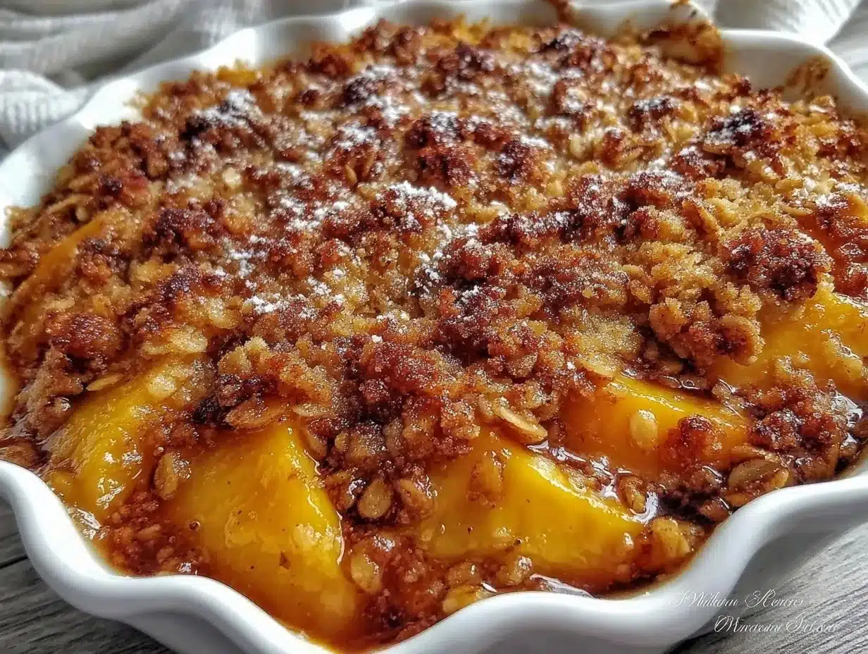 fresh peach crisp preparation steps