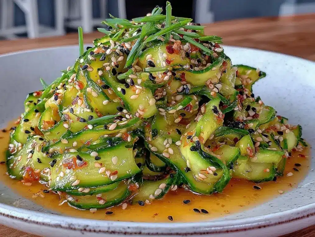 fresh viral tiktok cucumber salad - featured image