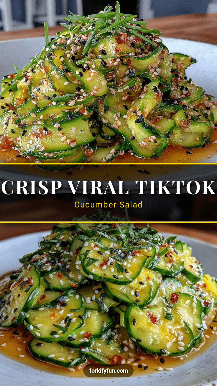 fresh viral tiktok cucumber salad recipe