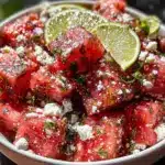 fresh watermelon feta mint salad - featured image