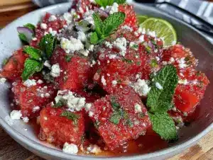 fresh watermelon feta salad - featured image