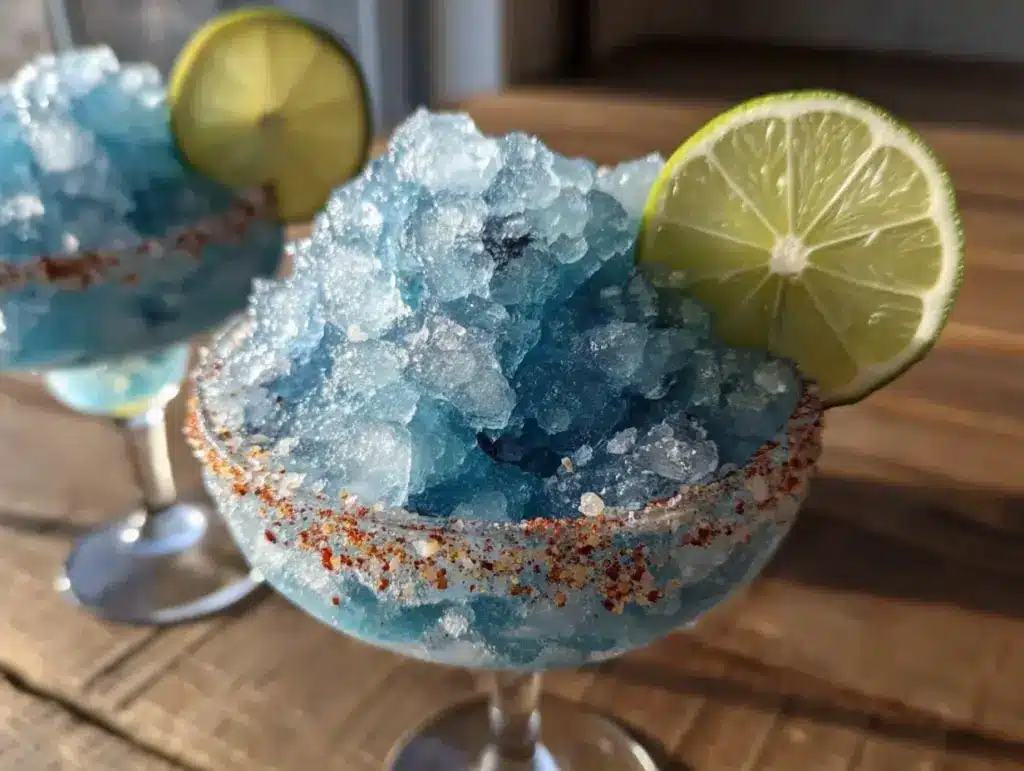 frozen blue raspberry margaritas - featured image
