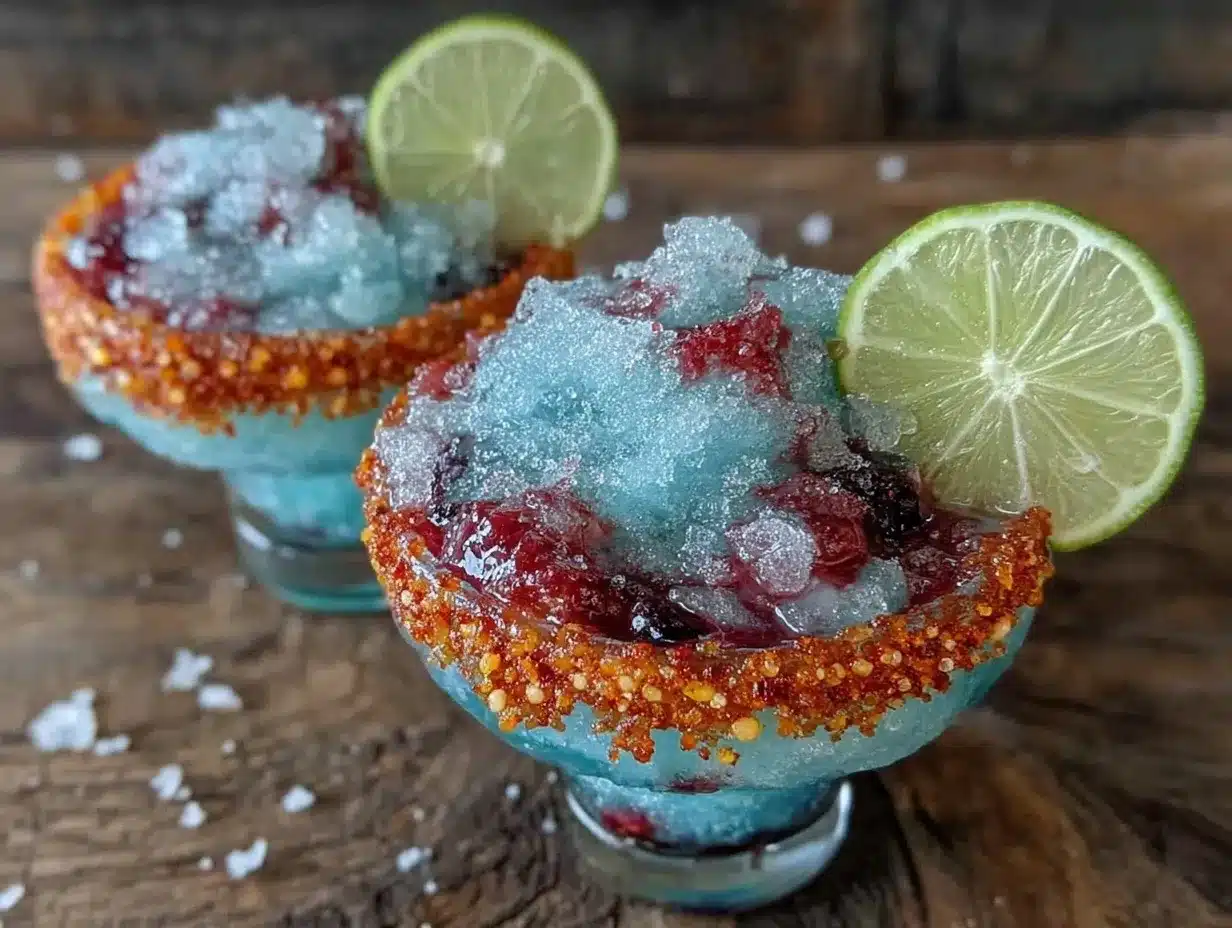frozen blue raspberry margaritas preparation steps