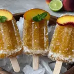 frozen peach margarita popsicles - featured image