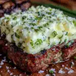 garlic scape compound butter - featured image