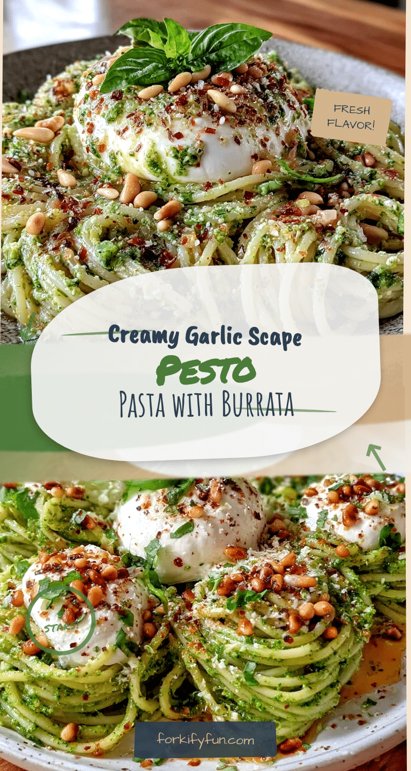 garlic scape pesto pasta recipe