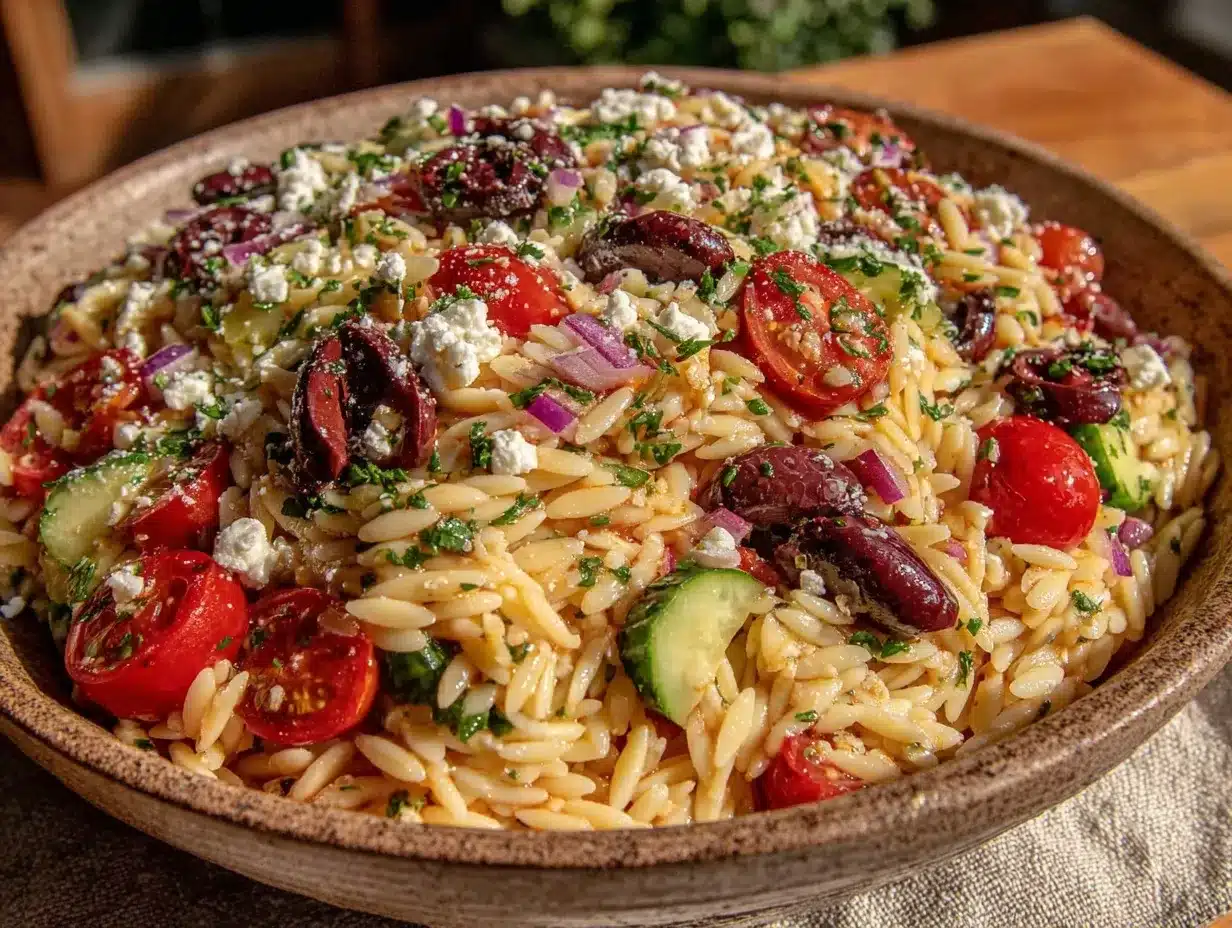 Greek Orzo Salad preparation steps
