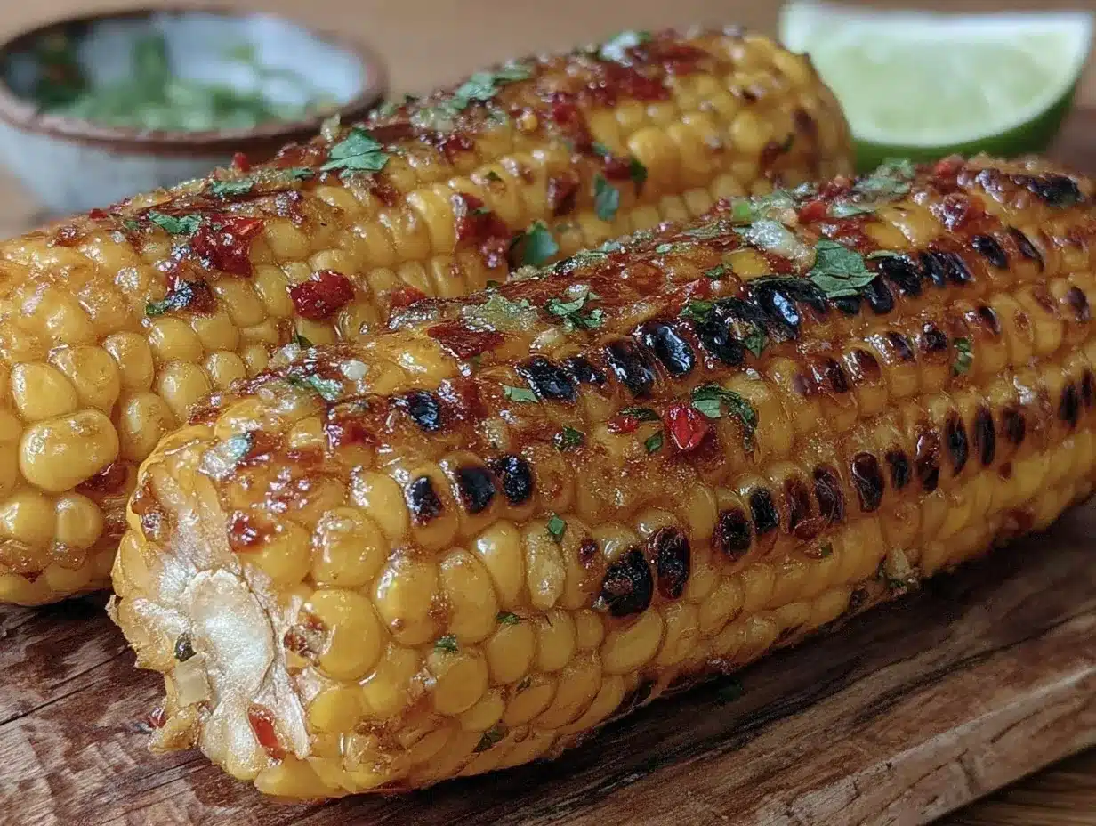 grilled corn on the cob with chili lime butter preparation steps