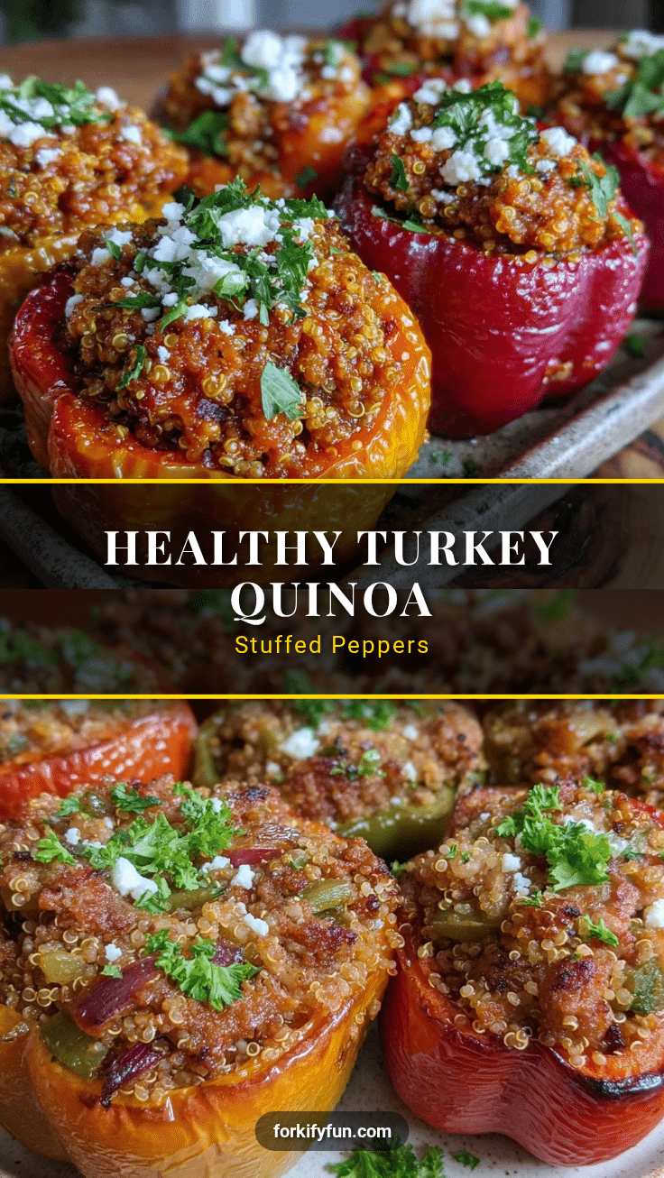 healthy turkey and quinoa stuffed bell peppers recipe