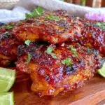 honey sriracha grilled chicken thighs - featured image