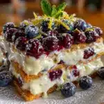 lemon blueberry icebox cake - featured image