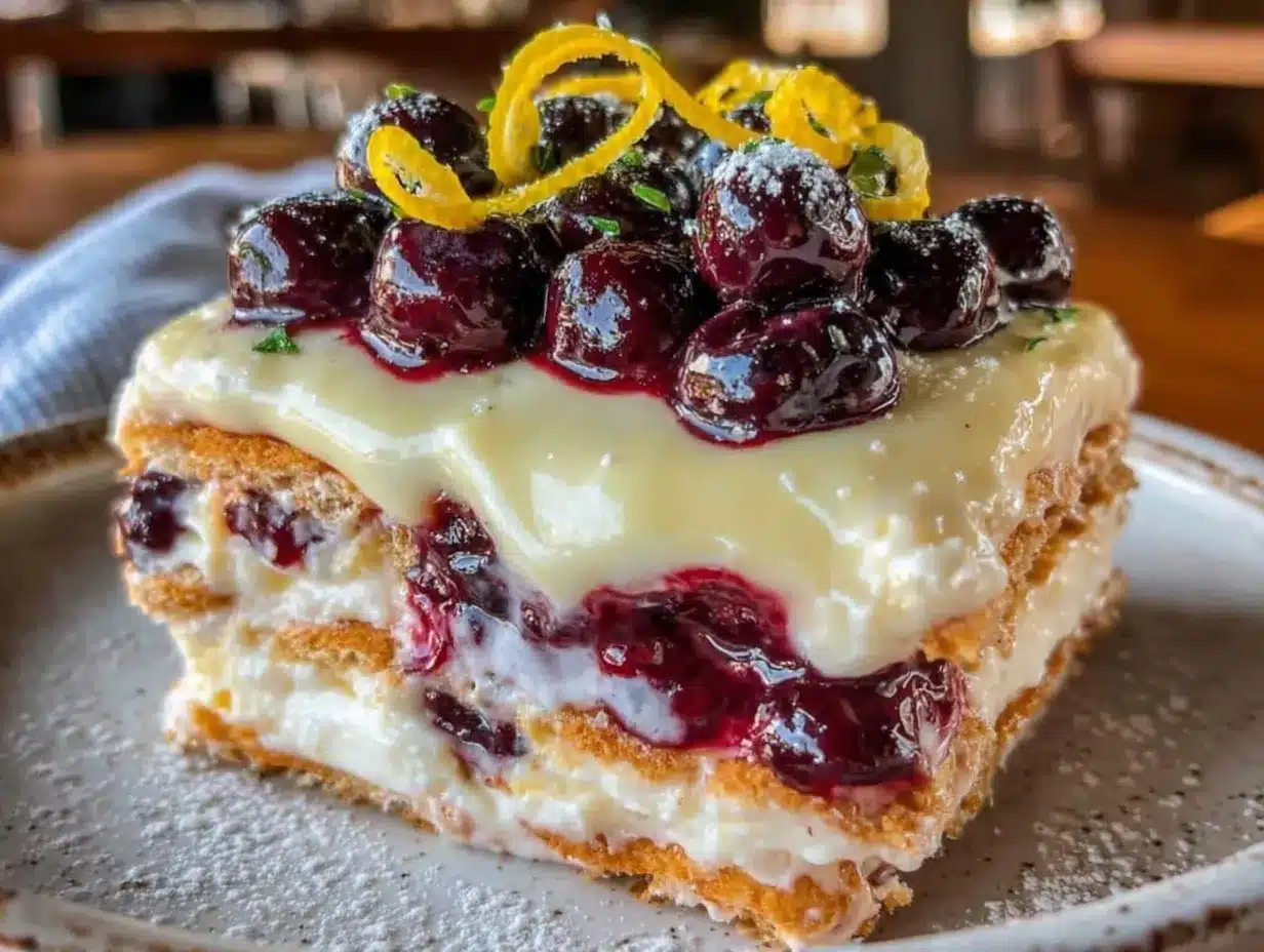 lemon blueberry icebox cake preparation steps