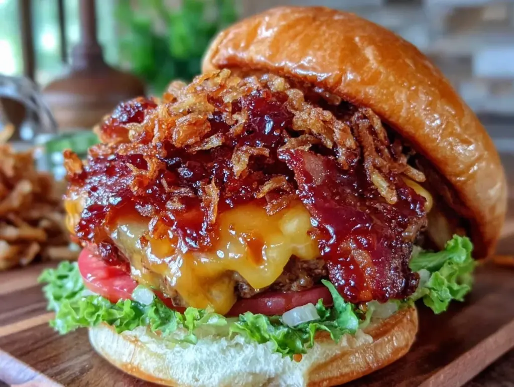 loaded BBQ bacon burger - featured image