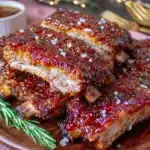 maple bourbon bbq ribs - featured image