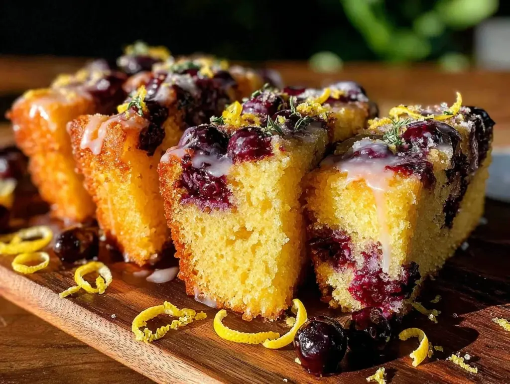 moist huckleberry lemon pound cake - featured image