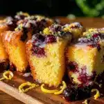 moist huckleberry lemon pound cake - featured image