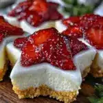 no bake strawberry cheesecake bites - featured image