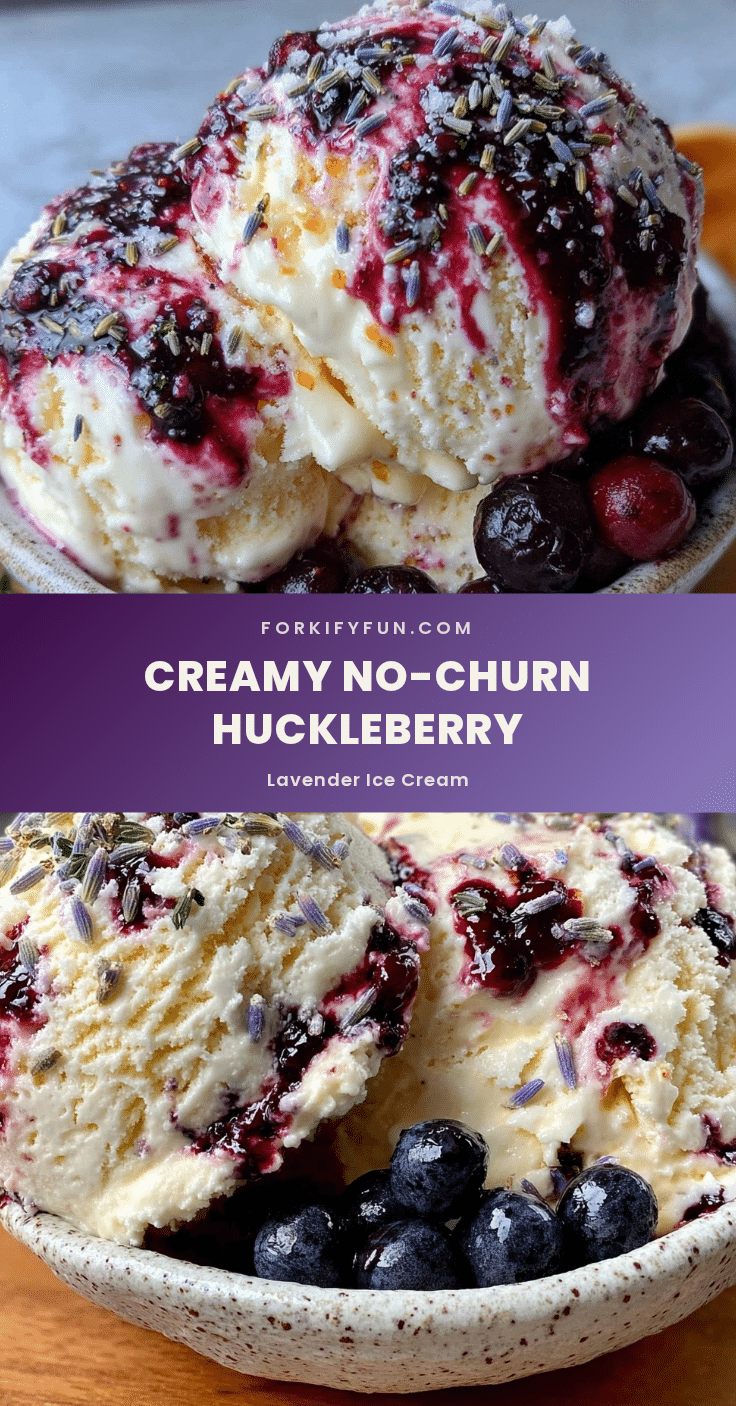 no-churn huckleberry lavender ice cream recipe