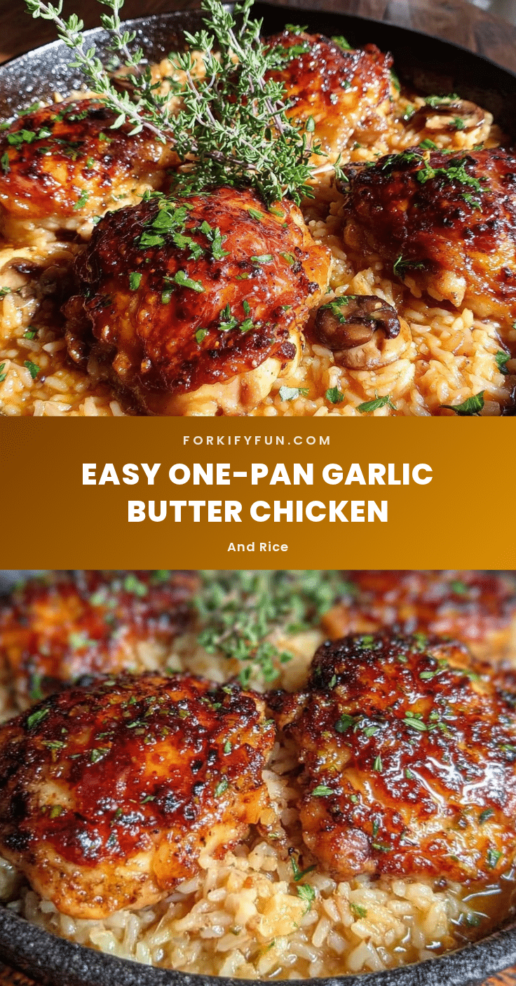 one-pan garlic butter chicken and rice recipe